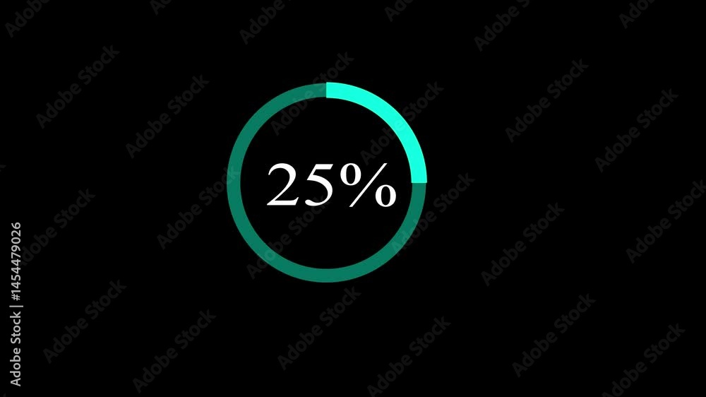 Fototapete rectangle percentage diagram, meter showing 25%.ready-to-use for web design, user interface ui or in