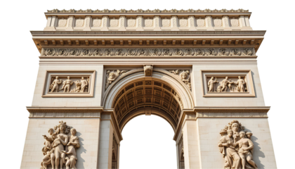 arc de triomphe paris isolated on transparent background 