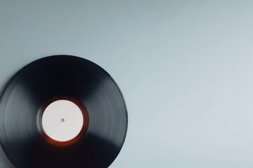 vintage vinyl record stands upright with plain background emphasizing nostalgia and iconic nature of legendary albums