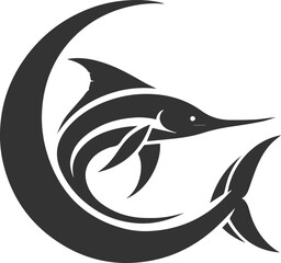 Marlin fish silhouette vector