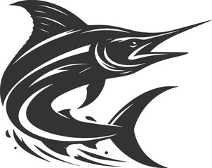 Marlin fish silhouette vector