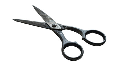 Old scissors isolated on transparent background 