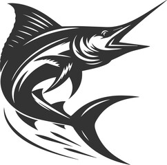 Marlin fish silhouette vector