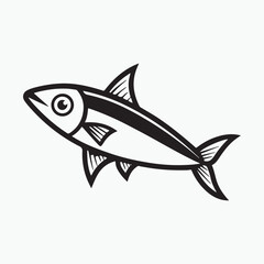 Obraz premium anchovy vector icon with a white background