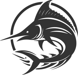Marlin fish silhouette vector