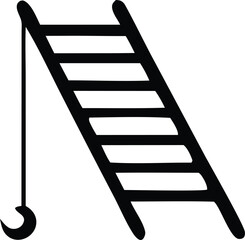 A metal ladder illustrating the concept of climbing steps to business success and career growth