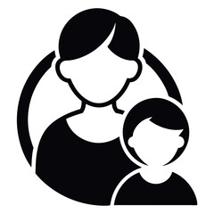 Mothers and Children silhouette vector design