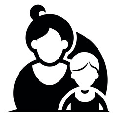 Mothers and Children silhouette vector design