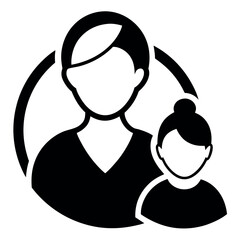 Mothers and Children silhouette vector design