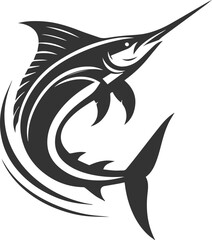 Marlin fish silhouette vector