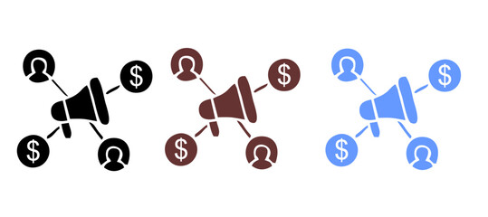 Affiliate Marketing solid icons collection.Containing Marketing, SEO, Success, Management, Business, Customer, Social Media