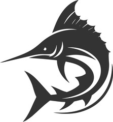 Marlin fish silhouette vector
