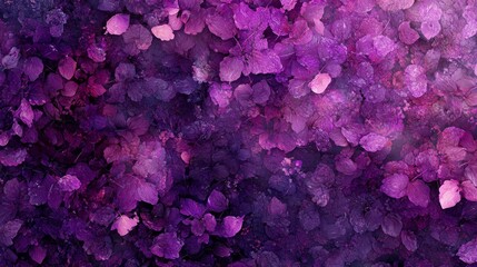 Obraz premium A dense arrangement of purple leaves fills the space, showcasing various shades and textures. The design evokes a sense of creativity and nature, perfect for backgrounds