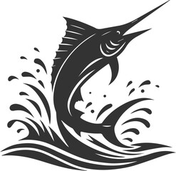 Marlin fish silhouette vector