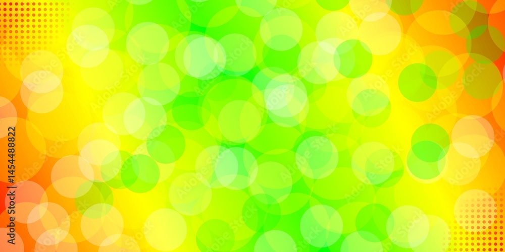 Poster abstract colorful background with bokeh lights blur green and yellow circles design