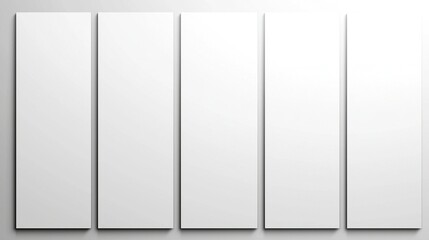 Five blank canvases displayed on a neutral backdrop.