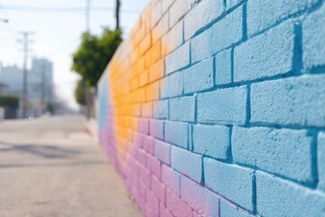 urban wall vibrantly adorned with layers of colorful graffiti showcasing abstract art forms and creative shapes set