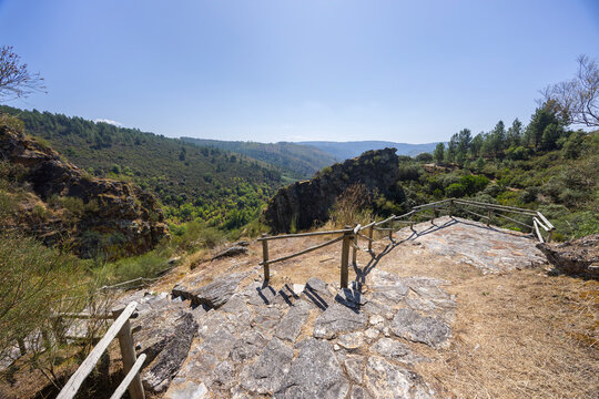 Landscape near waterfall Fervenza da Cidadela, Vilardevos - Soutochao, Galicia, Spain