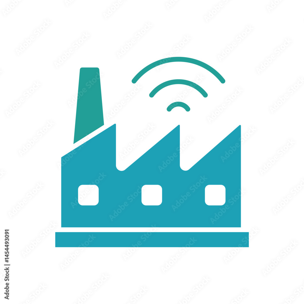 Poster smart factory icon. vector.editable stroke.linear style sign for use web design,logo.symbol illustra
