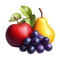 Vivid Orchard Creation X Refined Fusion of Apple Pea Isolated on Transparent Background