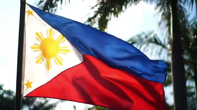 Philippines Flag Animated Seamless Loop
