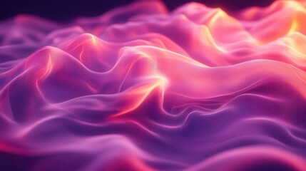Obraz premium Abstract flowing fabric in vibrant pink and orange hues