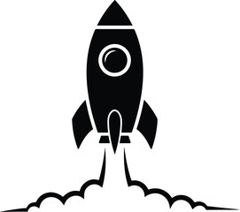 business startup launch rocket icon vector