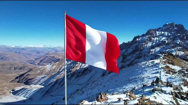 Peru Flag Animated Seamless Loop