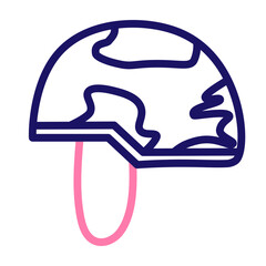 Helmet Vector Line Two Colors Icon Design