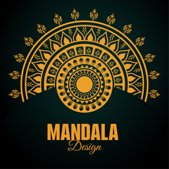 Elegant Gold Mandala Design on Dark Background