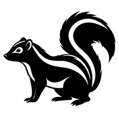 skunk vector silhouette on a transparent background