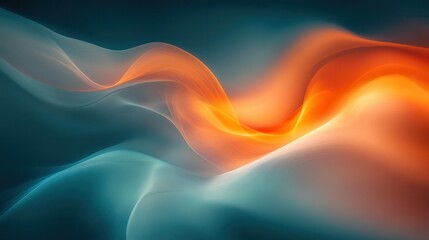 Obraz premium Abstract flowing forms of orange and teal