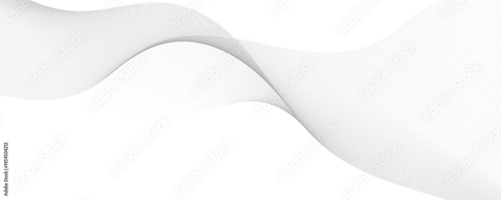 Poster abstract white and gray background. abstract linear flowing particles future technology concept abst