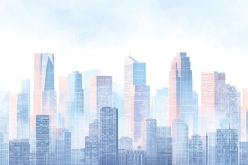 Obraz premium cityscape illustration with emphasis on diverse artistic styles showcasing minimalistic approach