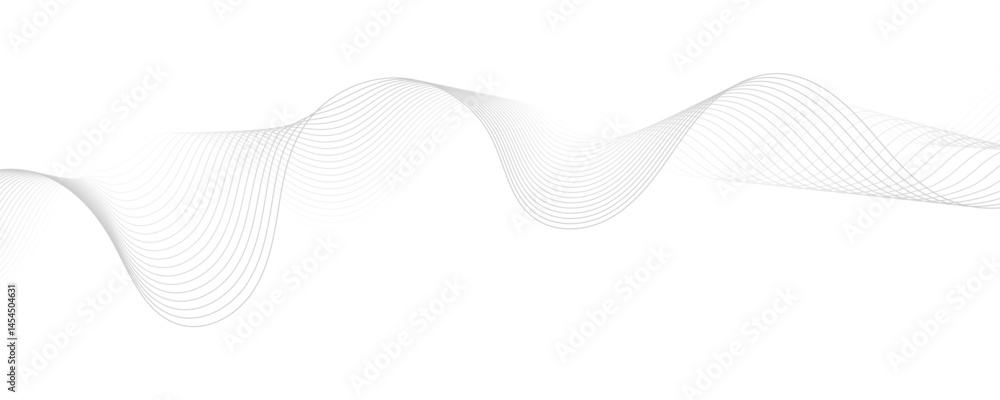 Poster abstract white and gray background. abstract linear flowing particles future technology concept abst