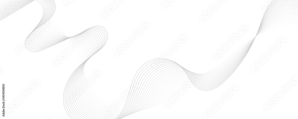 Poster abstract white and gray background. abstract linear flowing particles future technology concept abst
