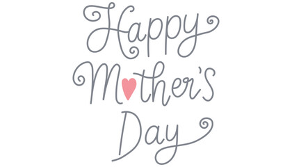 Happy Mother's Day decorative text design. in flat color style