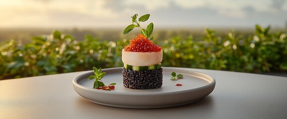 Elegant Elevated Asian Fusion Dish