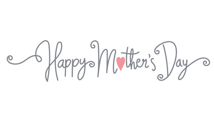 Happy Mother's Day decorative text design. in flat color style