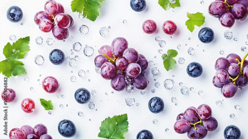 Poster white backdrop showcases a refreshing, isolated grape layout.