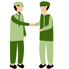 Two Men in Traditional Clothing Shaking Hands