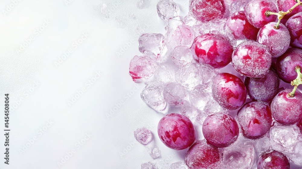 Poster isolated white background: a chilled, refreshing grape layout.
