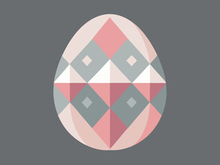 Geometric Pastel Easter Egg Design Element