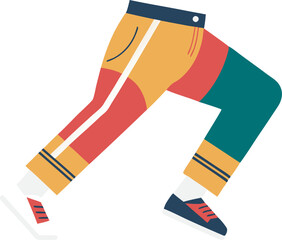 A detailed vector art illustration of stylish jogger pants, showcasing modern design, comfortable fit, and trendy casual fashion appeal for designers