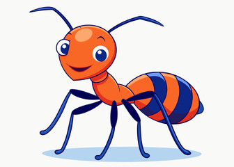 Cartoon Orange Ant Illustration for Kids Book
