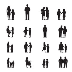 Fototapeta premium Family, relationship icon set