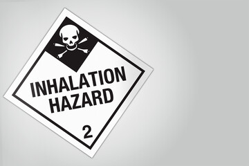 Hazardous Material HAZMAT Diamond Label Marking Placard Shipping Class 2 Gases Div 2.3 Inhalation Hazard Worded