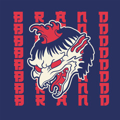 japanese kappa ghost illustration, suitable for cute t-shirts or mascot designs
