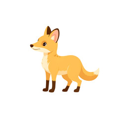 Obraz premium Cartoon fox standing against white background