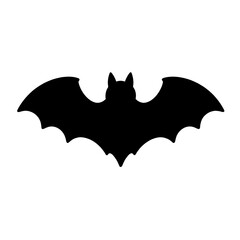 Fototapeta premium Silhouette of bat flying on white background